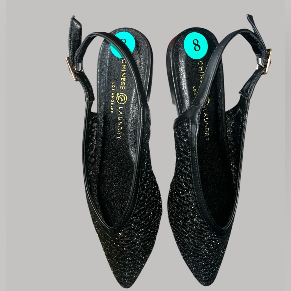 *new* Chinese Laundry Black Mesh Slingback Flats - Picture 4 of 10